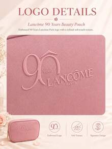 Lancôme 粉色化妝包，13*9cm，柔軟霧面粉色紋理布料，分層設計，可收納化妝品與護膚品，輕巧便攜，適合個人使用或送禮 - 粉色 - 查看 8