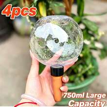 4件組 750ml 超大容量透明圓形自動澆水裝置，家用自動滴灌澆水器，多肉植物澆水裝置，懶人澆水裝置，盆栽植物自動滴灌裝置，可澆水約6天 - 大圓球 - 查看 7