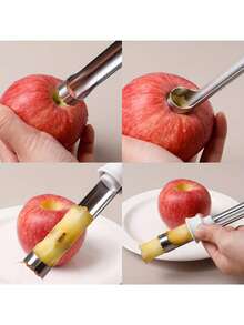 2-In-1 Stainless Steel Apple Corer & Peeler - Dual Function Fruit Corer, Ergonomic Handle, Sharp Blade, Suitable For Coring And Fruit Separation, Perfect Kitchen Tool, Fruit Peeler, Kitchen, Kitchen Accessories, Home Accessories, Cookware - Multicolor - View 4