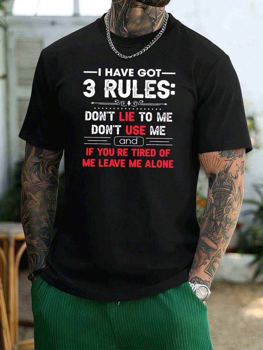 T-shirt da uomo con stampa grafica, in cotone, casual, con tessuto di qualità, vestibilità comoda, traspirante. - nero - Visualizzare 1