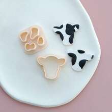 1pc/2pcs Cartoon Cute Cow Spotted Cow Shaped Polymer Clay Earring Cutter Mold For Beginners To Make Soft Clay Earrings Jewelry - Apricot - View 8