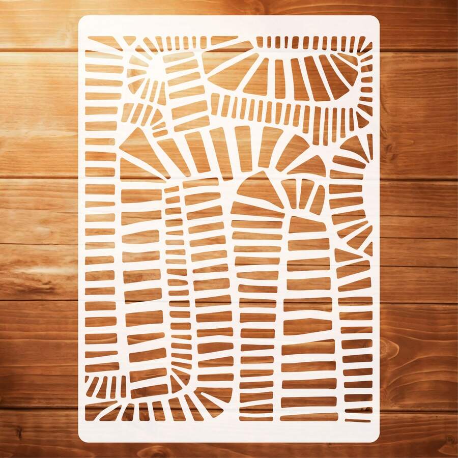 Large Size - Abstract Art Pattern Painting Stencil, Washable And Reusable, Suitable For Creative Design, DIY Crafts, Home Decor Design, Painting Design, Art Design, Craft Enthusiasts - A - View 1