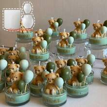 3pcs Resin Silicone Mold Set, Round Balloon And 3D Bear Silicone Mold Set, 2 Bear Silicone Mold Combinations: Candle Balloon And Bear Decor Mold, Candle Accessory Mold, Suitable For Making Concrete Decor Handmade Additions - Silicone Mold - View 1