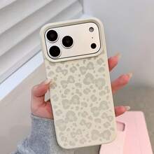 1pc White Matte TPU Light Gray Faint Leopard Print Phone Case Personalized Compatible With IPhone 16 Pro Max/17/16/15/14 Plus/13/12/11 Protective Case Air - Multicolor - View 1