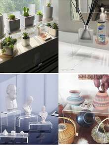 5pcs Transparent Acrylic Jewelry Display Stand, Candy Display Rack, Mannequin Storage Shelf - Clear - View 3