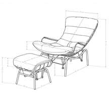Beige Leather Upholstered Casual Chair And Ottoman Set, Padded High Back Steel Frame Single Chair, Suitable For Living Room/Bedroom/Reading Nook - White - View 7