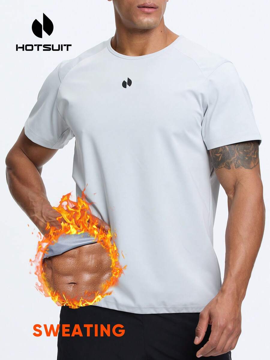 HOTSUIT 男士桑拿運動T恤，附可調節扣環，適合健身與運動訓練