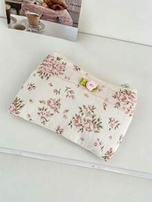 Dompet Koin Kecil Motif Bunga Anime Desain Niche Gaya Jepang & Korea, Aksesori Gantung yang Segar & Lucu, Tas Modis yang Dapat Dipersonalisasi - Putih - View 6