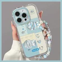 Fresh Ocean Fish Love Heart 3D Folding Bracket Compatible For 16 15 11 13 12 14 Pro Max 16 Plus Feather Yarn Soft Cover Camera Lens Protection Anti-Slip - Case GZ - View 6