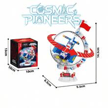 Cosmic Pioneer Space Building Block Set, With Transparent Globe Display Stand, 6 Styles Of Rockets And Astronauts, DIY Assembly Model Kit As Christmas Birthday Gift, For Home Collection And Desktop Decoration, Ideal Space Theme And Science Enthusiast Gift. - Multicolor - View 4
