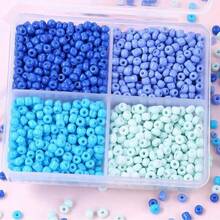 3mm Glass Beads Material Kit 4-Compartment Rainbow Multicolor Seed Beads Set, Handmade DIY Bracelet Necklace Jewelry Making Combination Set, Suitable For Summer Beach Creative Handmade DIY Beaded Bracelet Loose Beads Jewelry Accessories - Multicolor - View 9