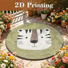 Cashmere-Like Tiger Face Illustration Pattern Printed Large Carpet, Exquisite Carpet, Comfortable And Beautiful, Versatile Decorative Style, Suitable For Multiple Scenes, Easy To Clean And Machine Washable, Available In Multiple Sizes. - A - View 9