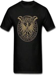 Camiseta negra de algodón con un estampado de cosecha chamánica. - Negro - Ver 1