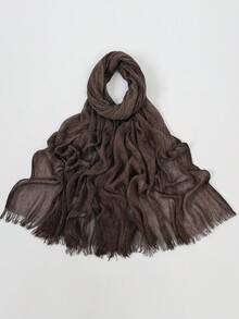 1pc Women's Solid Color Modal Fabric Pleated Tassel Scarf, Casual Daily Headscarf, Sun Protection & Warmth Shawl Scarf Suitable For Dresses - Multicolor - View 20