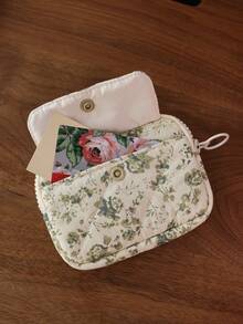 Portable Small Multifunctional Coin Purse, Floral Cartoon Cute Card Holder, Jewelry & Lipstick Storage Bag - Multicolor - View 9