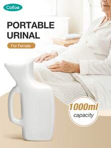 Botella de orina femenina Cofoe, botella de orina portátil de 1000ml para mujeres, botella para orinar a prueba de derrames para cama para ancianos, personas encamadas, camping, viajes en coche, emergencias y cuidado en el hogar - Blanco - Ver 1