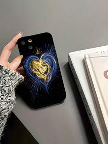 Corona de corazón Stitch azul doradofunda de teléfono Fundas compatibles con ,Apple,VIVO,OPPO,,, y Honor.Fabricadas en silicona TPU,ofrecen protección contra golpes y caídas. - Negro - Ver 6