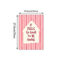 1pc Pink Stripes It Feels So Good To Be Home Wall Art Picture Cute House Quote Prints Canvas Paintings Cozy Inspirational Posters Decor For Bedroom Living Room Decoration Gift For Pet Lovers Unframed / Framed/Wooden Poster Hanger - Pattern - View 12