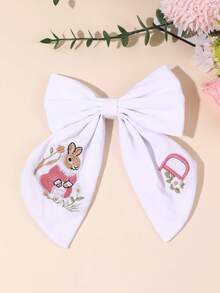 1件 26字母兔子刺繡白色髮夾，甜美花朵雛菊字母髮夾，優雅刺繡青少年髮飾，日常、開學季 - 彩色 - 查看 31