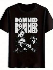 Retro And Funny T-Shirts For Couples, Men And Women, Retro Rock Band Graphic T-Shirts For Men -, Women's T-Shirts, Women's T-Shirts - 黑色 - 查看 1
