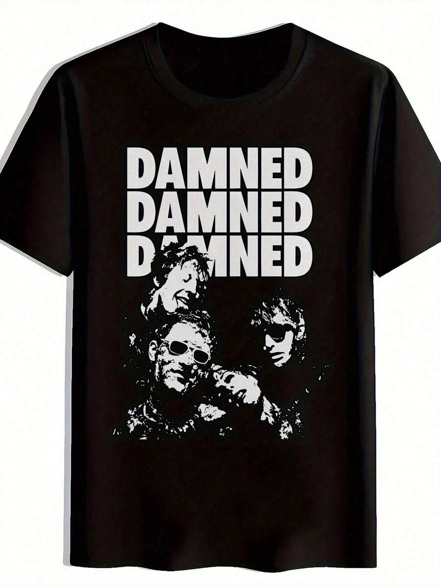 Retro And Funny T-Shirts For Couples, Men And Women, Retro Rock Band Graphic T-Shirts For Men -, Women's T-Shirts, Women's T-Shirts - 黑色 - 查看 1