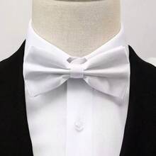 1pc Multicolor Adjustable Bow Tie, Suitable For Wedding, Stage, Party, Business Occasions, Shirts, Student Uniforms, Knotless Short Ties, Ideal Gift For Men. Unisex Bow Tie, Solid Color Satin Neck Bow, Fashionable Neck Style (Random Position Next To Or In The Middle Of The Snap Button) - Multicolor - View 3