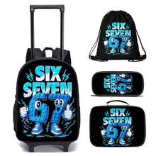 4pcs Rolling Backpack, Creative Print Backpack, Crossbody Bag, Shoulder Bag - For Image Effect Only, Not Shiny Glowing Effect - 彩色 - 查看 2