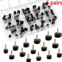 AIQINHU 5 Pairs High Heel Shoe Replacement Tips, Black High Heel Repair Caps, Women's Shoe Tip Repair Kit - A - View 8