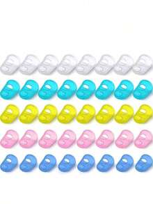 Transparent/Multicolor Guitar Fingertip Protectors Silicone Finger Guards Anti-Slip Finger Protection Covers Caps For Stringed Instruments Guitar Mandolin Bass Counting Sewing, 5 Sizes - Multicolor - View 1