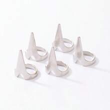 5/10 piezas Anillos de garra de metal gótico de dedo completo, anillos de garra de lobo estilo punk exagerado, herramientas de sección de cabello para trenzado, rizado y peinado - Multicolor - Ver 11