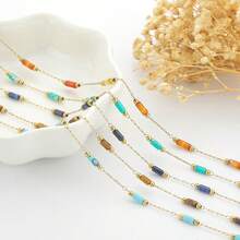 50cm/19.69inch Stainless Steel Cylindrical Crystal With Small Bead Chain, Multiple Colors Available, DIY Jewelry Chain Suitable For Handmade Braided DIY Necklace, Bracelet, Anklet, Collarbone Chain, Glasses Decoration Chain, Bag Hanging Chain, Tassel Bracelet, Bohemian Style Jewelry Accessories, Jewelry Making Materials - Chain - View 4
