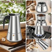 12-Cup Stainless Steel Electric Stovetop Espresso Machine (304L Stainless Steel); 2/4/6/9/12-Cup Instant Coffee Machine; Classic Italian Mocha Machine – Brew Rich, Aromatic Coffee And Cuban-Style Coffee At Home. - Silver - View 7