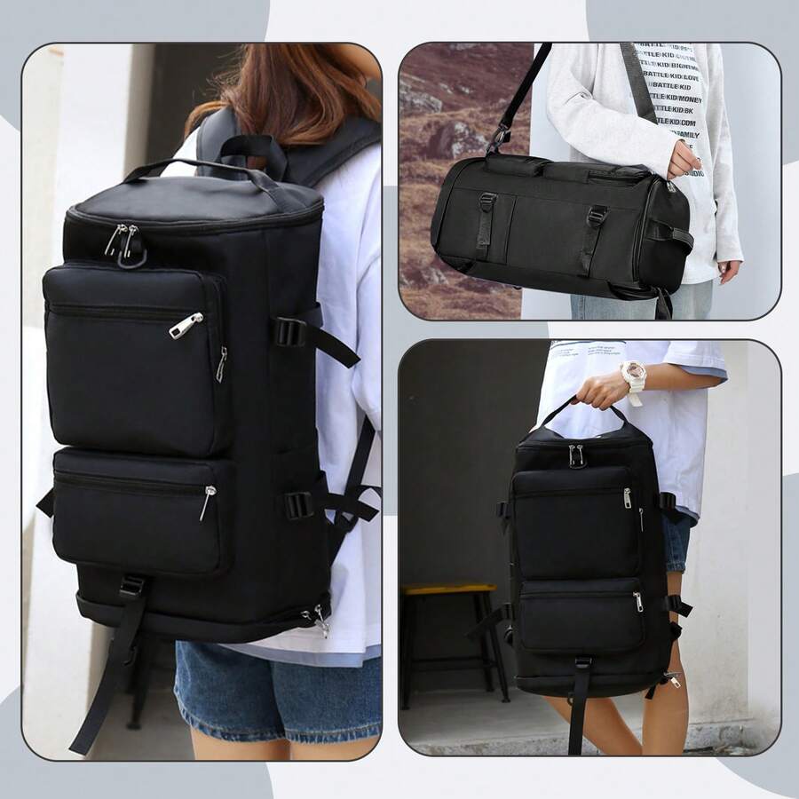 Mochila Gran Capacidad Resistente Al Agua Con Compartimento Para Zapatos Multibolsillos Ideal Para Viajes Deporte Y Uso Diario
