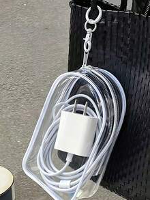Mini Transparent Cable Organizer Box, Portable Cable Management Organizer For Chargers, Earphones, Power Banks, Data Cables And Other Tech Accessories, Travel, Office, Home, Car Storage Box, Electronic Products Organizer, Keep Things Neat And Organized, Essential,Bedroom Room Decor,Back To School - Multicolor - View 4