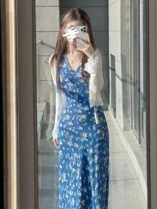 Women Long Dresses - Blue - View 3