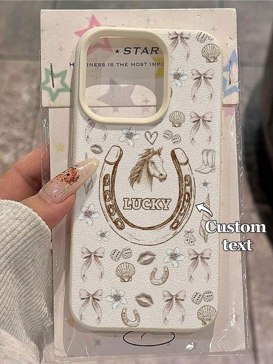 1件個性化客製文字手機殼,手繪馬匹設計,適用於 iPhone 17 Pro Max/17 Air/16E/16 Pro Max/15/14 Plus/13/12/11, S24/20 Ultra/A52S/A31A21S/A13/A05S, Note 13 Pro Plus/Note 10/Note 12C/Note 13C,TPU材質,時尚個性防震,極簡質感設計,適合喜愛馬元素或尋求個性化手機配件的使用者 - 白色 - 查看 1