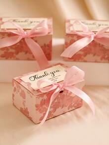 20pcs DIY Blank Wedding Gift Box With Ribbon&Cards Perfect For Birthday Party Gifts, DIY Crafts & Elegant Wedding Displays, Valentine's Day, Gift Boxes - View 2