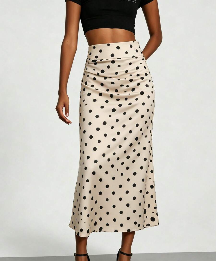 SUNSTORY Women's Summer Casual Commute Leopard Print Skirt, Suitable For Party, Office, Skirt, Music Festival, Casual Outing, Street Style, Autumn, - Apricot - View 1