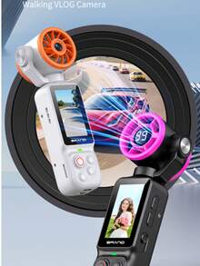 4K HD Night Vision Action Camera With Fan, 180° Rotating Lens - Hands-Free Wearable Body Camera, Suitable For Cycling, Hiking And Sports Recording, Rechargeable, Video Vlog Camera, Handheld Stabilizer Pocket Action Camera 180 Degree Rotation, Full Body Camera, Perfect For Video And Recording, Ideal For Life Documentation And Travel, 2000mAh. - Multicolor - View 11