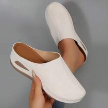Hollow Out Wedge Sandals, Comfortable To Wear, Suitable For Long-Term Use Such As Work And Shopping - White - View 4