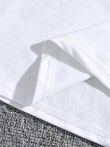 Men's Short-Sleeved T-Shirt With A Round Neck And Simple Design - White - View 5