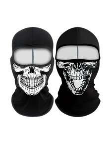 1 buah/2 buah Masker Wajah Unisex Musim Gugur/Dingin Elastis Penyerap Keringat untuk Berkendara Motor, Masker Leher Kasual untuk Aktivitas Luar Ruangan seperti Mendaki, Berkendara Motor, Jalan-jalan Sehari-hari, Pesta, dan Cosplay - U - View 15