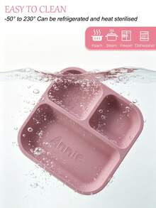 1pc Personalized Customization Name & Pattern Silicone Square Suction Plate Infant Feeding Tableware Food Storage Dishes For Baby Boys & Girls - Multicolor - View 10