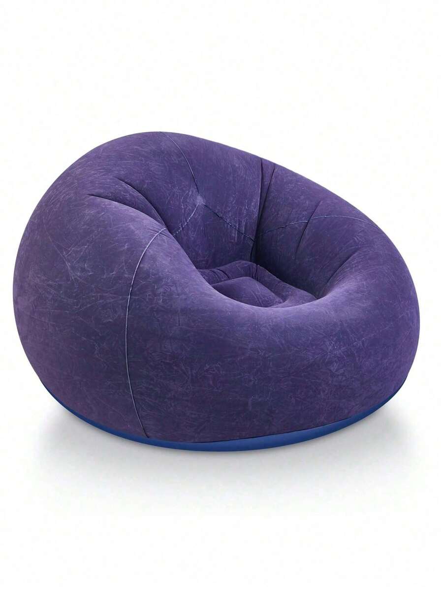 1Pc Beanless Bag Inflatable Chair, Air Sofa Outdoor Inflatable Lazy Sofa Chair No Filler, Inflatable Bean Bag Chairs, Foldable Recliner, Outdoor Sofa Bed, Couch Bean Bag Chair, - Perfect For Labor Day, Thanksgiving, Christmas, Father'S Day - 彩色 - 查看 1