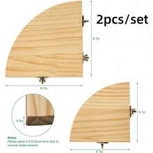 2pcs Bird Perch Platform, Parrot Standing Fan-Shaped Playground Wooden Perch Toy Cage Accessories, Suitable For Parrots, Cockatiels, Budgies, Lovebirds, Sugar Gliders, Rats, Mice, Hamsters Exercise Toys - View 3