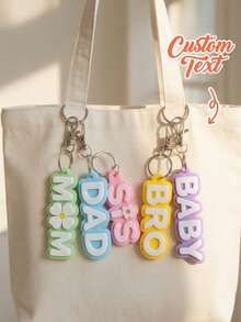 Personalized Acrylic Letter Keychain Bag Charm Custom Pendant, Suitable For Birthday, Holiday/Vacation/Travel/Stadium/Sports/Climbing, Business/Commute/Work/Office And Other Occasions. - Multicolor - View 5