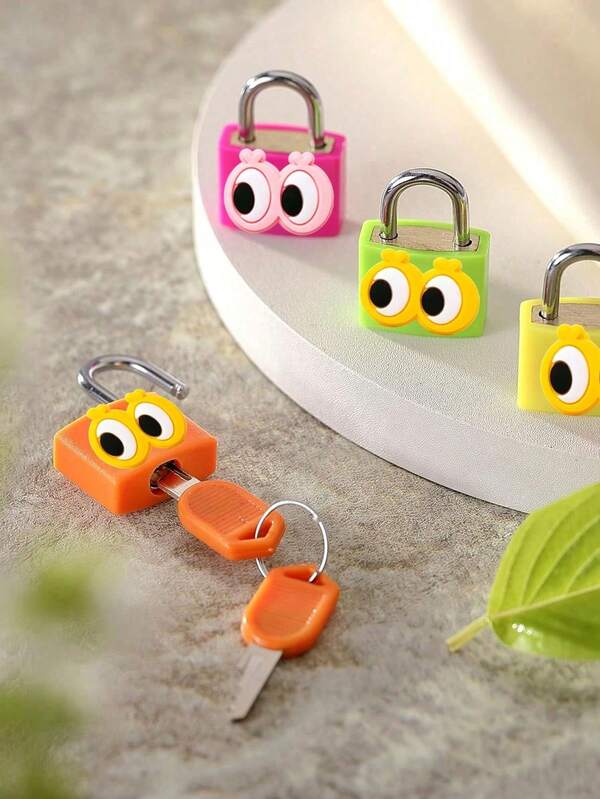 DIY "Big Eye Pattern" Luggage Lock - Small Travel Case Padlock With Key. Compactly Designed For Suitcases, Travel Bags And Backpacks; Mini Metal Padlock With Key And Brass Lock Cylinder. Small Copper Lock With Protective Shell, Ideal For Wedding Season, Souvenirs, Bridesmaid Gifts; Also Suitable For Various Travel Cases, Backpacks, Storage Boxes And Laptop Bags, A Thoughtful Gift For Back-To-School And Graduation Season.