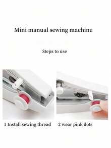 1pc Portable Mini Handheld Sewing Machine - Quick Repair & Patching Tool, Includes Needles/Thread/Spare Bobbins, Lightweight Sewing Machine Suitable For Clothing/Fabric/DIY Crafts/Travel/Emergency Repairs, Practical Home Sewing Accessory For Beginners And Craft Enthusiasts - A - View 8