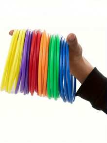 30pcs/10pcs/2pcs Juego de Lanzamiento de Aros de Plástico Multicolor, Aros de Carnaval, Para Juegos de Práctica de Velocidad y Agilidad, Juegos de Jardín y Patio al Aire Libre, Juegos de Despedida de Soltera, Regalos de Fiesta de Cumpleaños y Vacaciones de Carnaval, Accesorios de Fiesta de Festival de Playa y Césped (Colores Aleatorios) - Multicolor - Ver 2