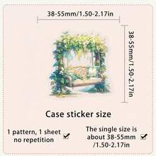 56 Stücke transparente Cottage-Garten PET-Aufkleber – vielseitige klare Aufkleber für Scrapbooking, Journaling, Kartenherstellung & DIY-Basteln | verträumte Anime-Blumenhof-Designs für Schreibwarenliebhaber | leicht abzuziehende Aufkleber für Planer - Frisch und sauber - Übersicht 6